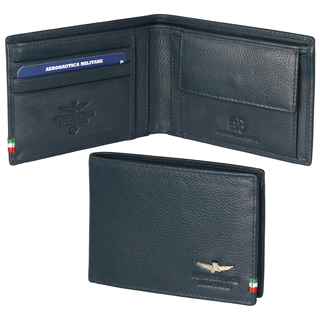 Aeronautica Militare Flag Wallets with Leather Pockets AM102-BL