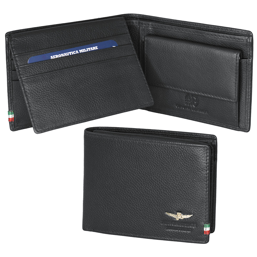 Aeronautica Military Men's Wallet with flap and holder FLAG AM103-NE