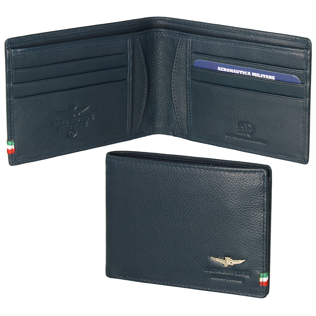 Aeronautica Militare Wallet Flag Leather Credit Card Holder AM104-BL