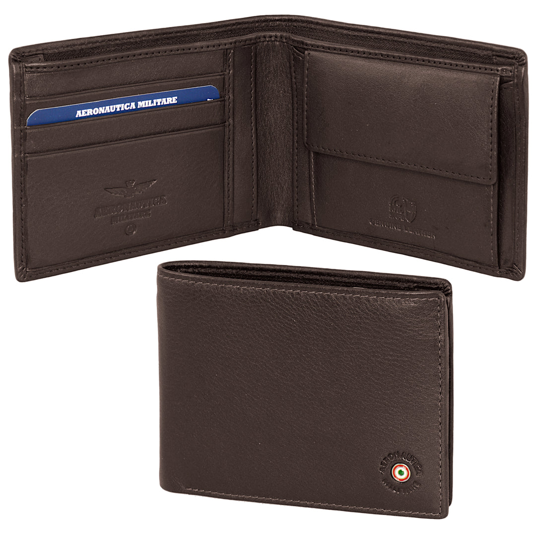Aeronautica Militare Leather wallets with strap holder and credit card holder AM132-MO