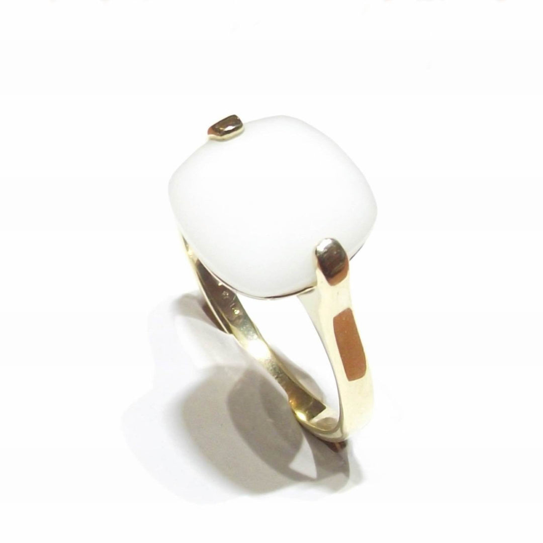 Anello tipo nudo oro 9kt quarzo idrotermale color Bianco 14 - Gioielleria Capodagli