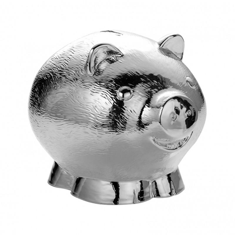 Argenesi salvadanaio porcellino in resina e argento 999 Figurine 12cm 0.01617 - Gioielleria Capodagli