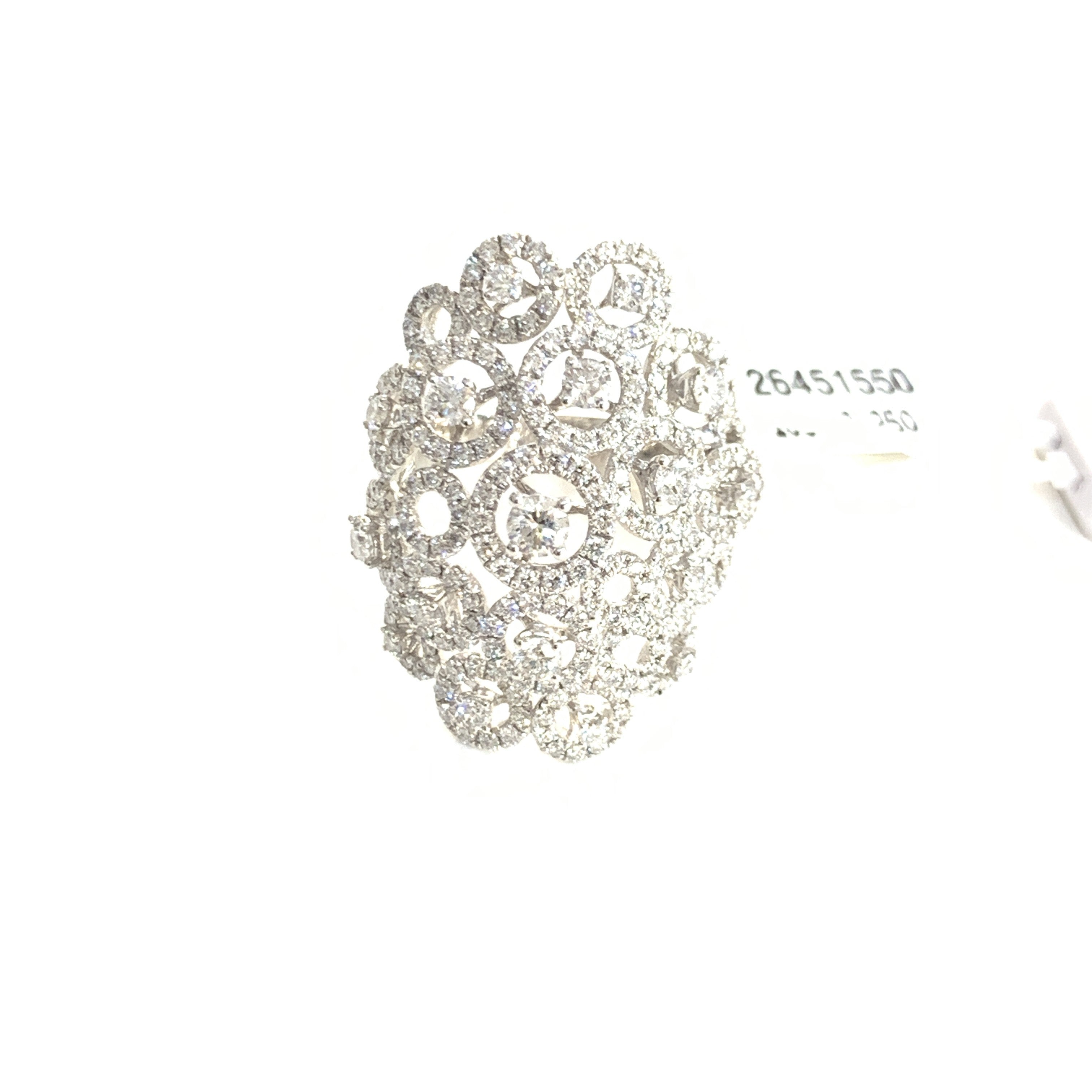 Bianco Milano anello fantasia oro bianco 18kt 9,3g e 275 diamanti totale 2,85ct AN.26451550 - Gioielleria Capodagli