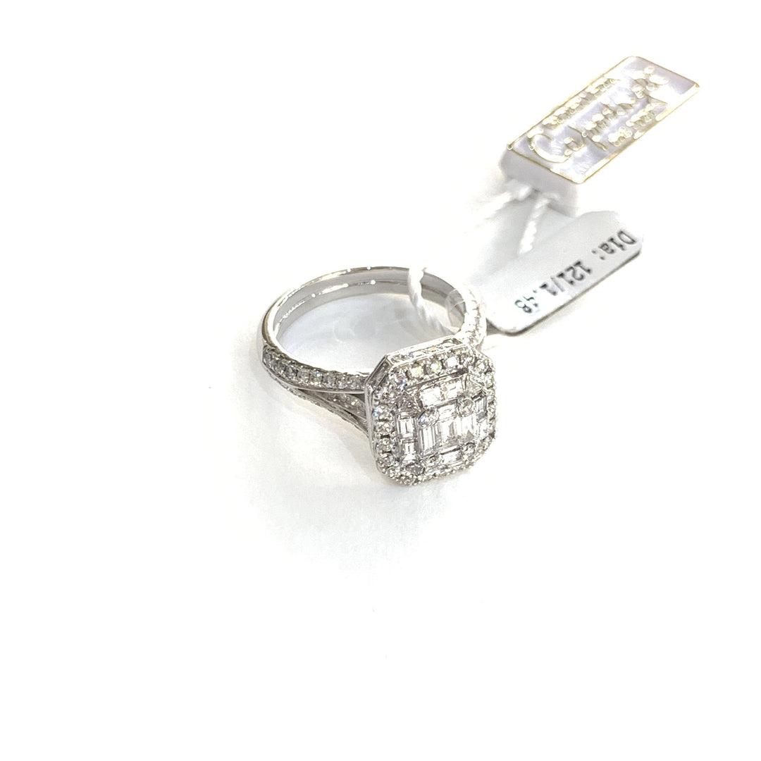 Bianco Milano anello in oro bianco 18kt 6,2g e 121 diamanti totale 1,48 ct AN.13150202 - Gioielleria Capodagli