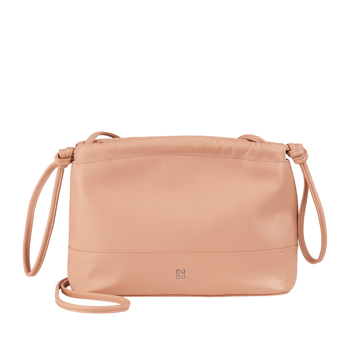 DUDU Women's bag in soft leather, clutch Bag colored clutch bags with coulisse and shoulder strap