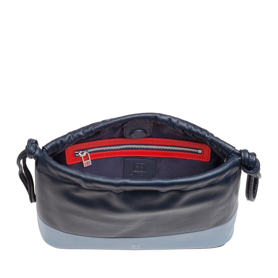 DuDu Frauentasche in weicher Ledertasche, farbiger Kupplungsbeutel Clutch -Tasche mit Coulisse und Schultergurt