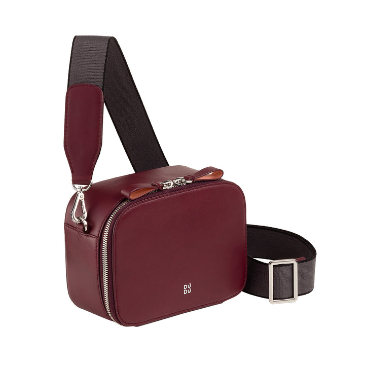 DUDU Women's Small Leather Shoulder Bag, Room Bag with Double Shoulder, Zipper Closure, Elegant Compact Design Bag
