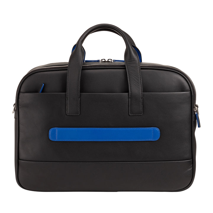DuDu Arbeitsbag für Männer in Leder-, PC -Halter oder MacBook -Ordner bis zu 16 Zoll, vierundzwanzig Bürobeutel mit Schultergurt, Griffen und doppelter Reißverschluss