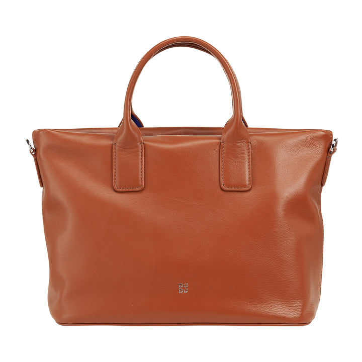 DUDU Women's Handbag in Leather with Shoulder, Medium Small Shoulder Bagage with Zipper and Detachable Shoulder, Elegant Handbag Colored