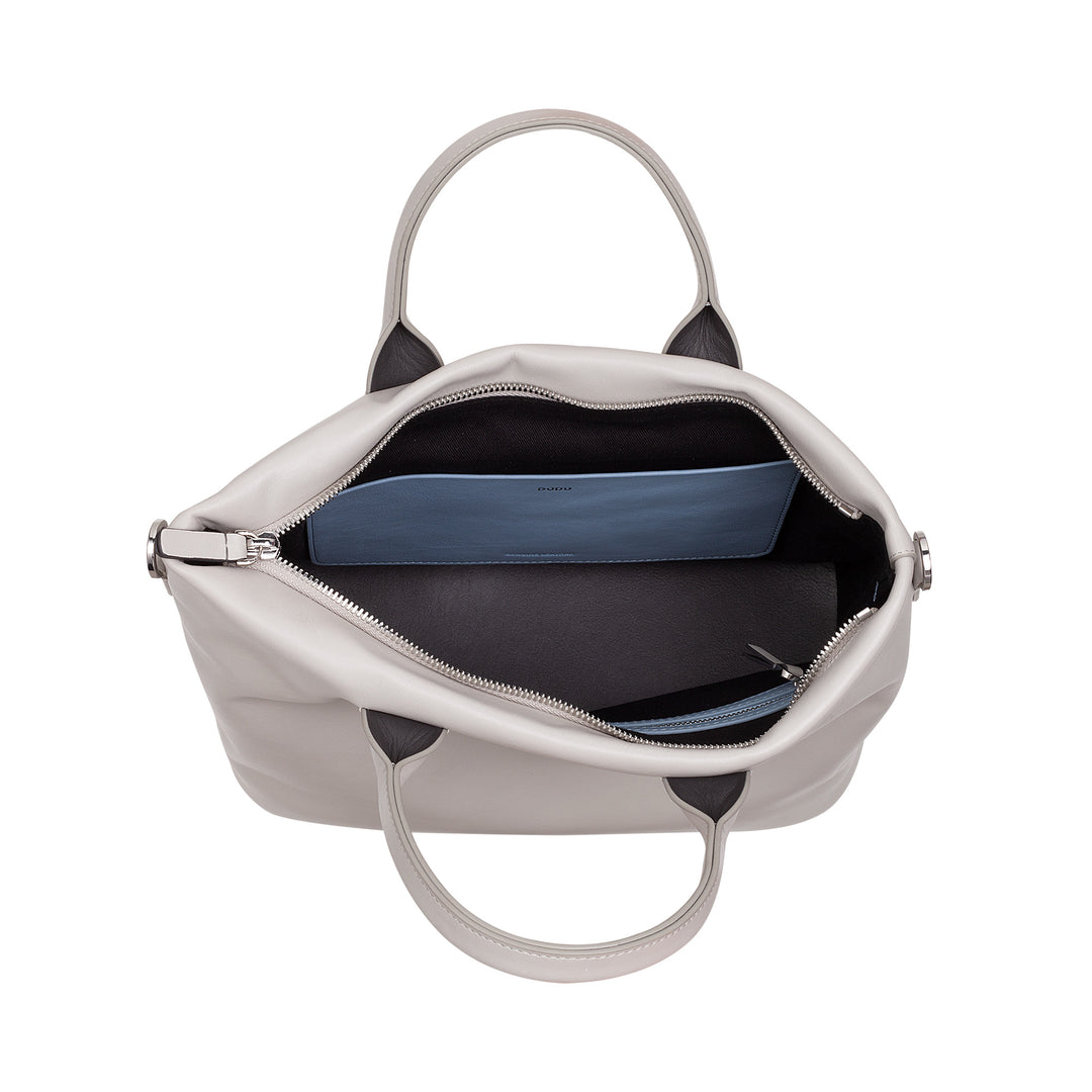 DuDu Handtasche in Leder mit Schultergurt, kleiner Umhängetasche mit Reißverschluss und abnehmbarer Schultergurt, farbenfrohe elegante Handtasche