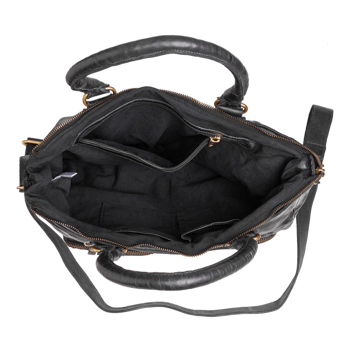 DuDu Vintage Damenhandtasche Down -Umhängetaschen in echtem Multi -Leder -Leder mit Reißverschluss und Griffen