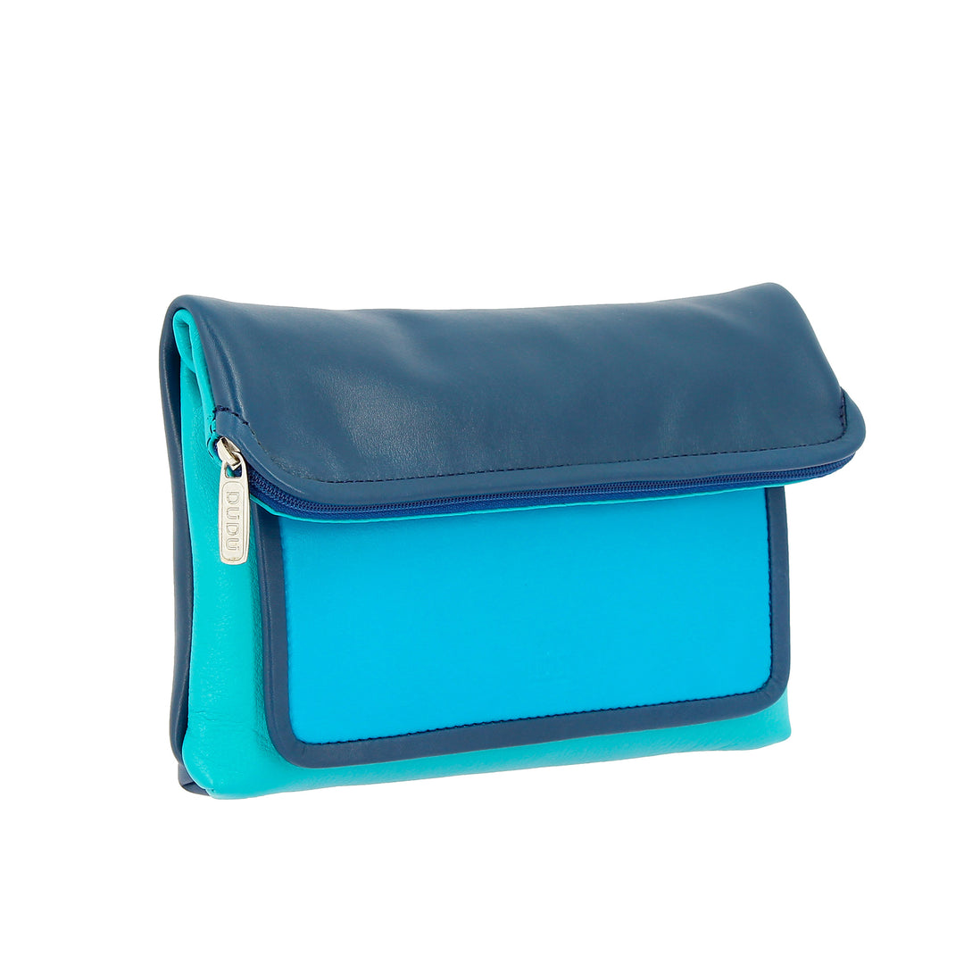 DuDu Frauentasche in echtem Schultergurt oder mehrfarbiger Hand Clutch -Tasche mit Reißverschluss Reißverschluss
