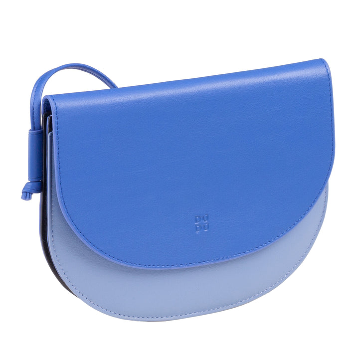 DUDU Bag with small leather woman bag, compact thin thin design bag with button closure, adjustable shoulder strap