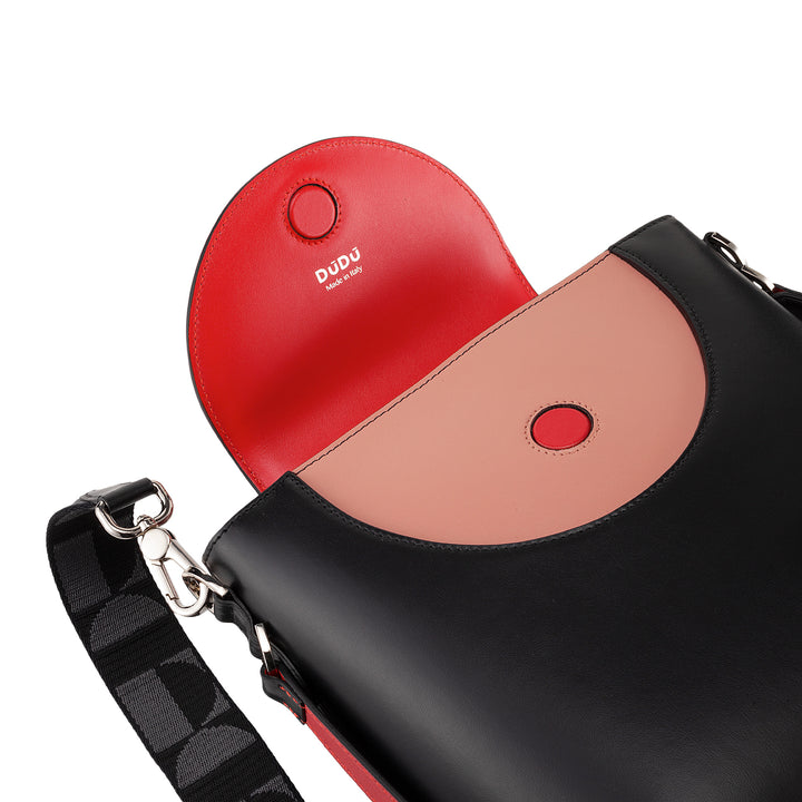DuDu Frauenschaufelbeutel mit hergestelltem italienischem Leder -Schultergurtbeutel, Magnetklappe