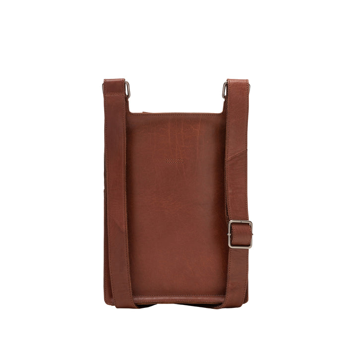DUDU Men's Leather Crossbody Bag Messenger Bag in Buffalo for Tablet with Zip Zip