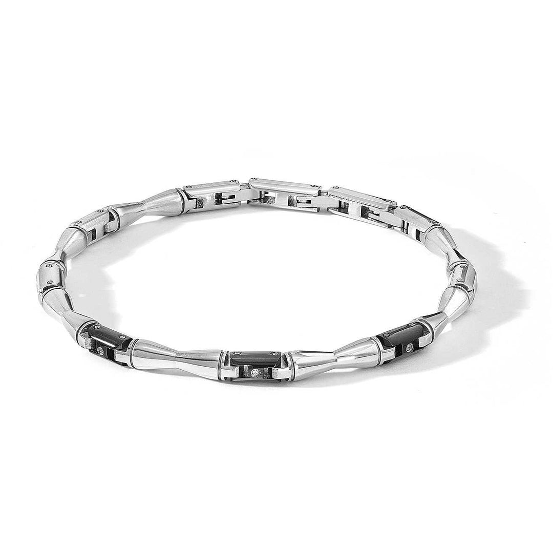 Comets bracelet Bamboo steel finishes PVD black diamonds UBR 1115