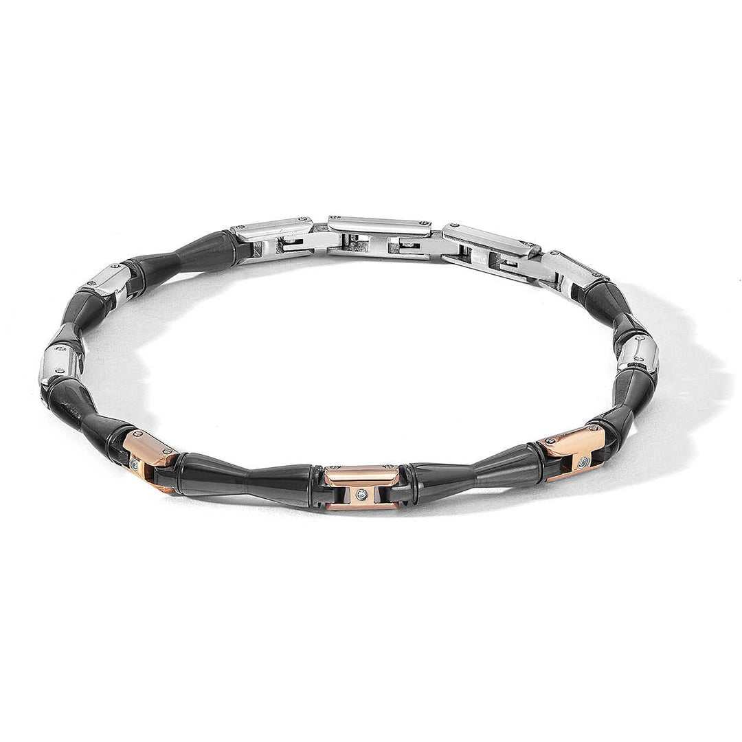 Comet bracelet Bamboo steel finishes PVD black pink gold diamonds UBR 1116