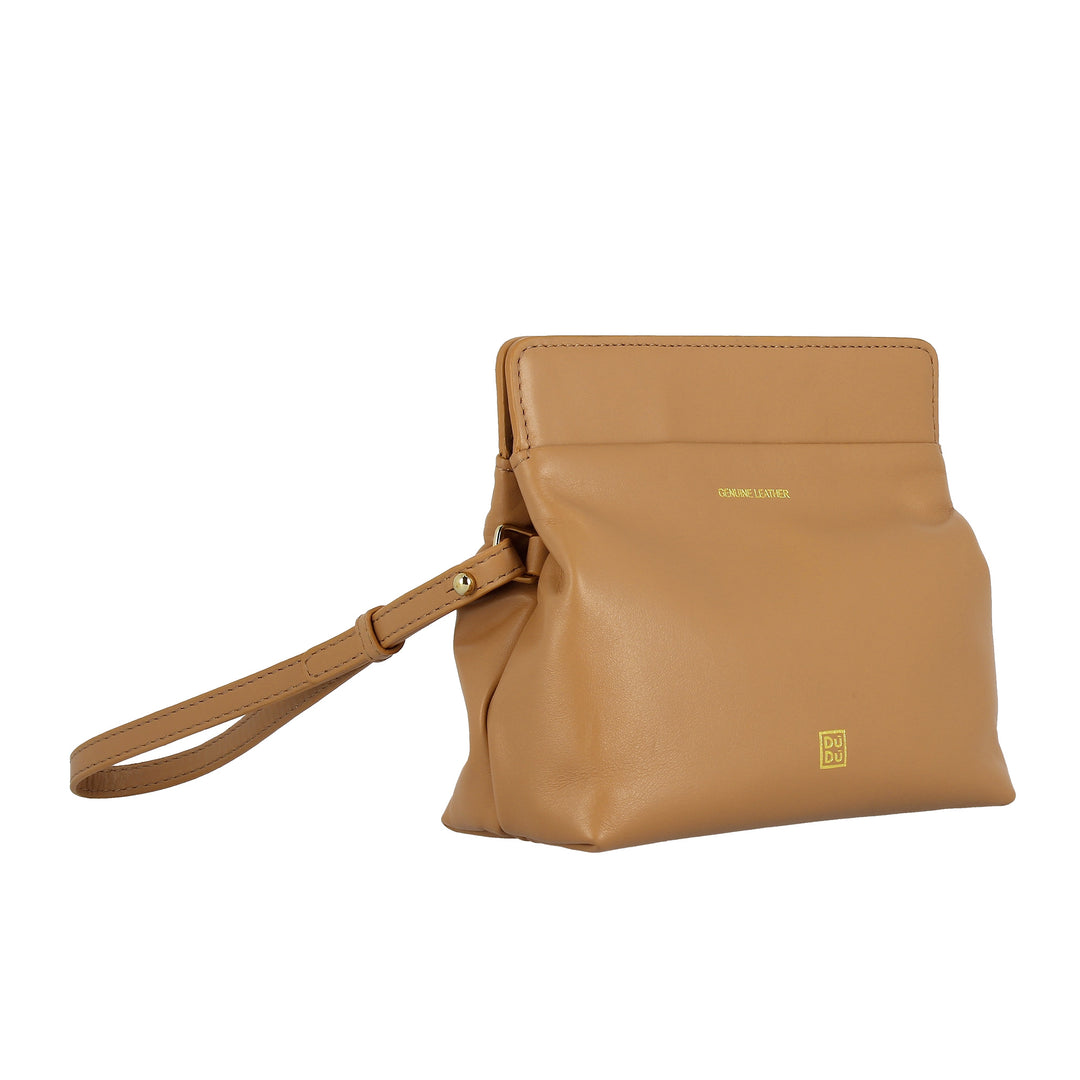 DUDU Handbag Handbag Genuine Leather Handbag with Detachable Lace and Magnetic Closure