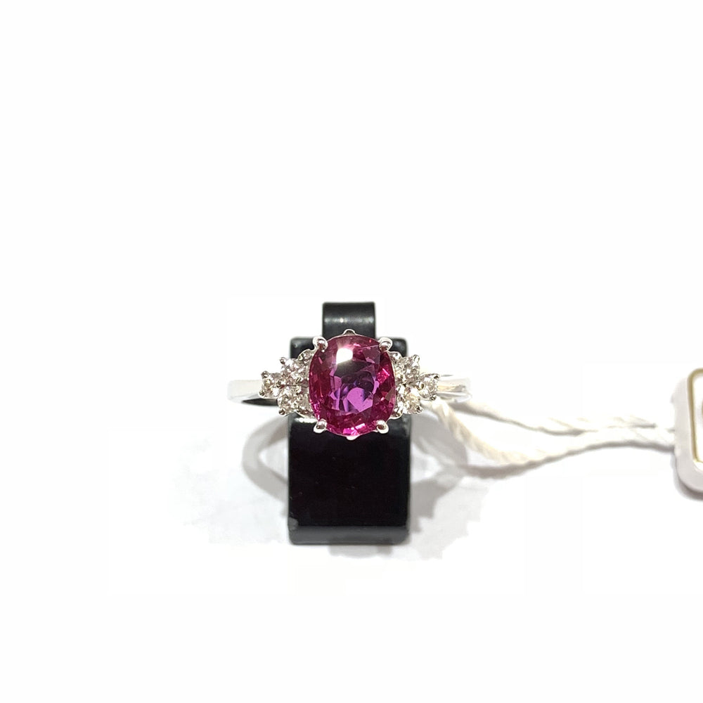 Capodagli anello oro bianco 18kt Rubino 1,23ct e diamanti - Gioielleria Capodagli