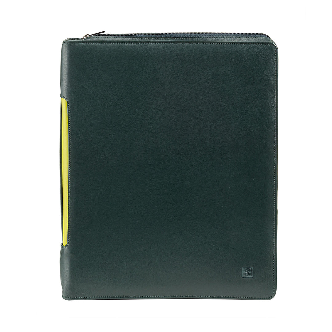 DUDU Document Holder A4 with Genuine Leather Ring Ring with Transport Handle and Zipper Zipper