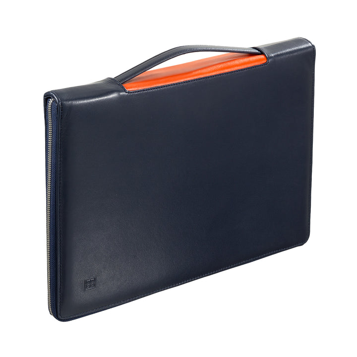 DUDU Document Holder A4 with Zip Leather Nappa Organizer Zipped Lock Holder with Tablet Accommodation