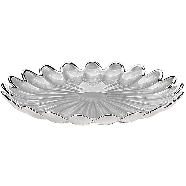 Ottaviani plate centerpiece daisy 22cm silvered glass 800369