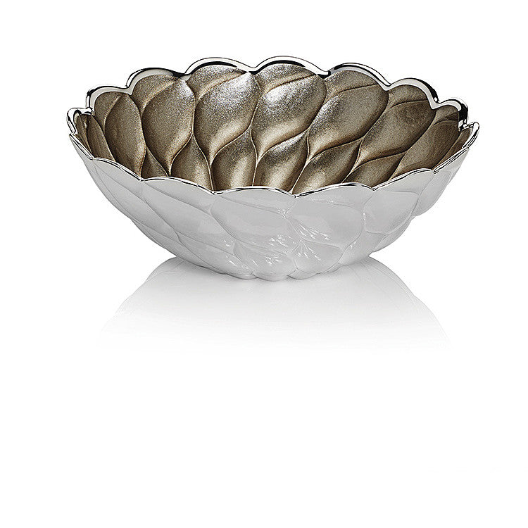Ottaviani bowl centerpiece Magnolia 17cm H.6,5cm silvered glass sand 800380C