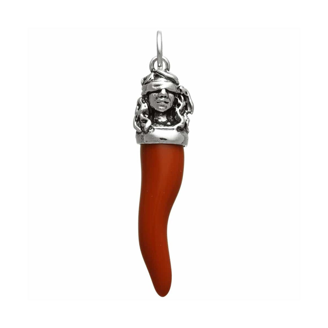 Giovanni Raspini Charm Horn Red Goddess Fortune Silver 925 10988