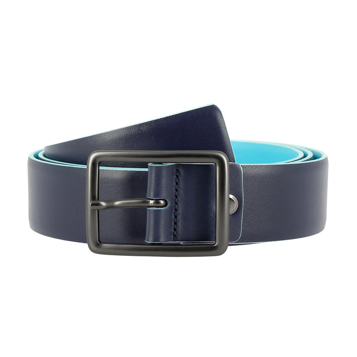 DUDU Belt Men's Genuine Leather Soft Made in Italy Bicolor H 34mm Shortcutable Casual Style