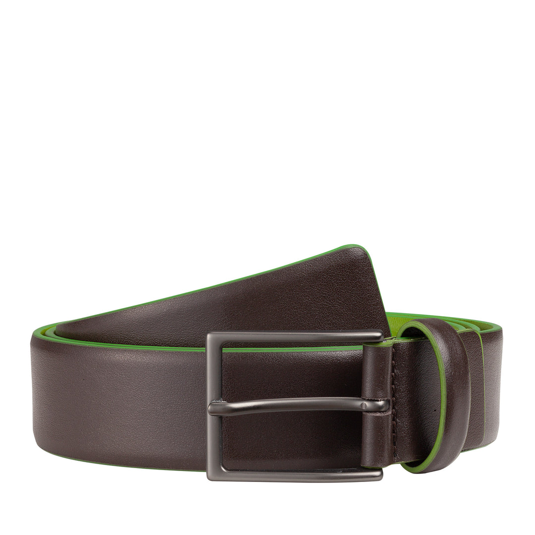 DUDU Men's belt in real soft leather made in Italy two -tone H 34mm shortable casual style