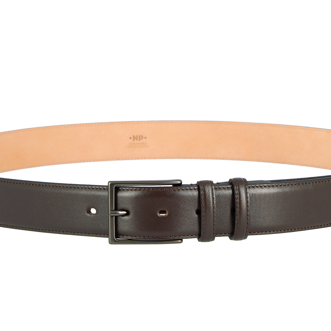 Cinturón de piel suave para hombre Hecho en Italia Elegante H 34mm con hebilla de metal