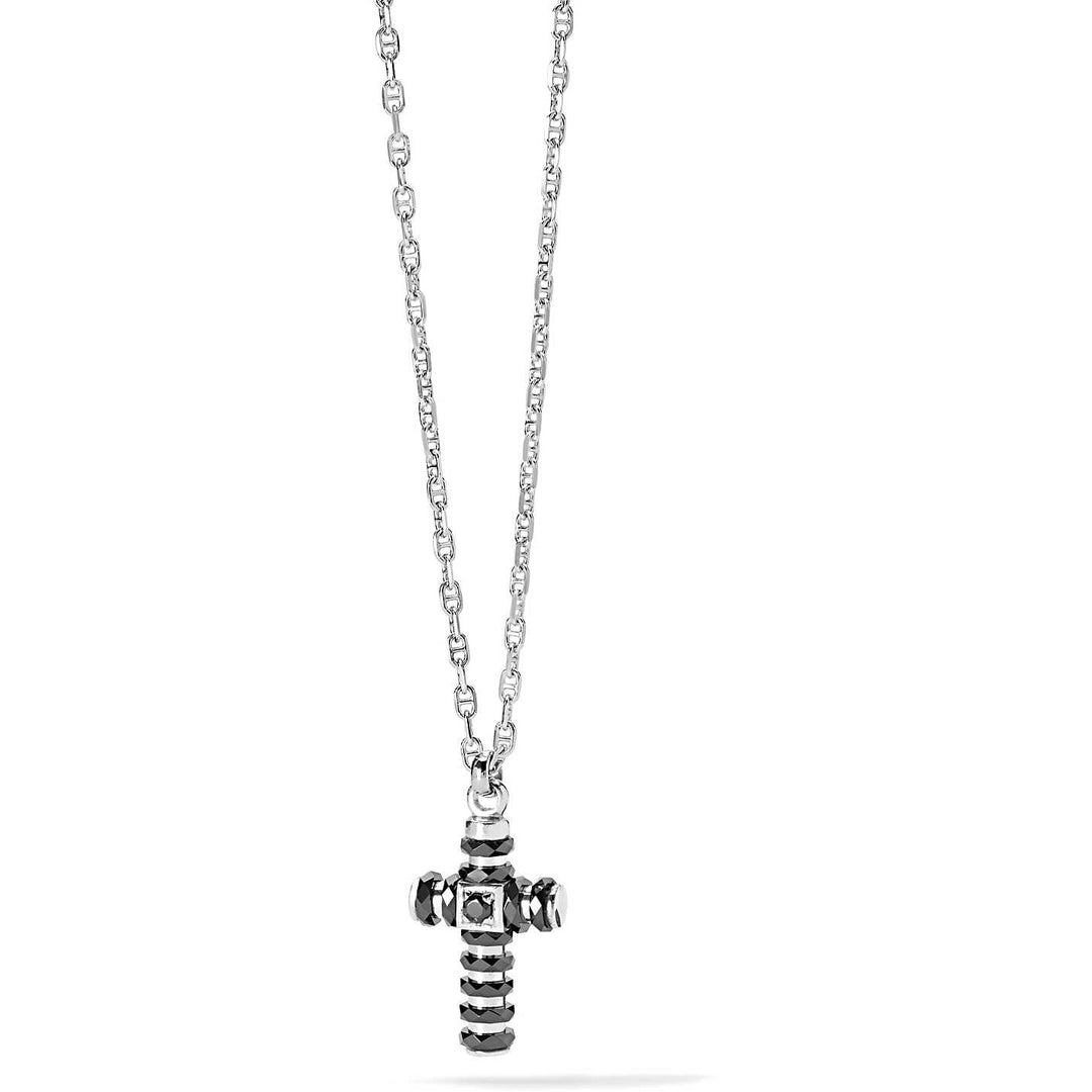 Comets Necklace Royal Steel and Steel Finish PVD Black Zircon UGL 691