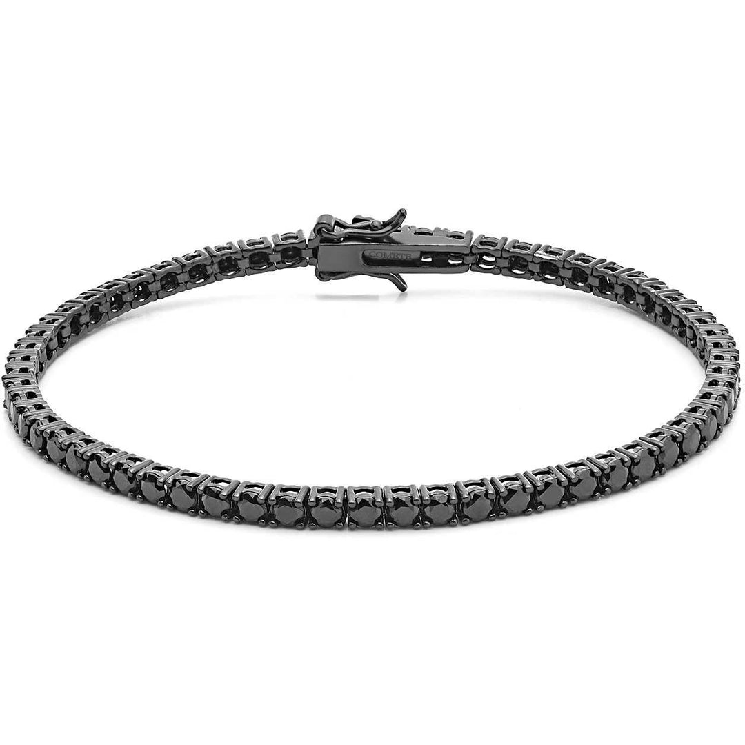 Comete bracciale Tennis argento 925 finitura PVD nero zirconi neri UBR 992 M18 - Capodagli 1937