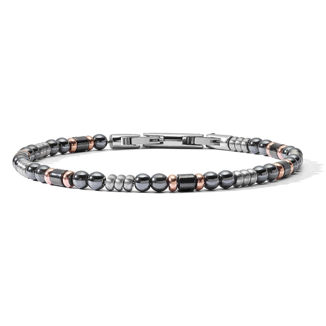 Comete bracciale uomo District acciaio PVD rosa ematite nera lucida UBR 926 - Gioielleria Capodagli