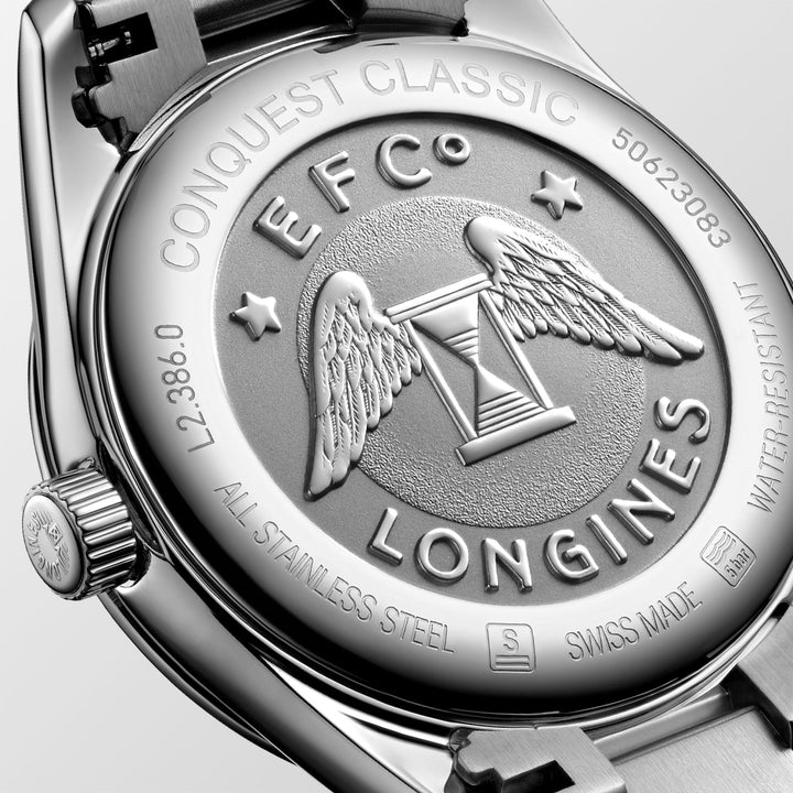 Longines orologio Conquest Classic 34mm argento diamanti quarzo acciaio L2.386.0.72.6 - Capodagli 1937