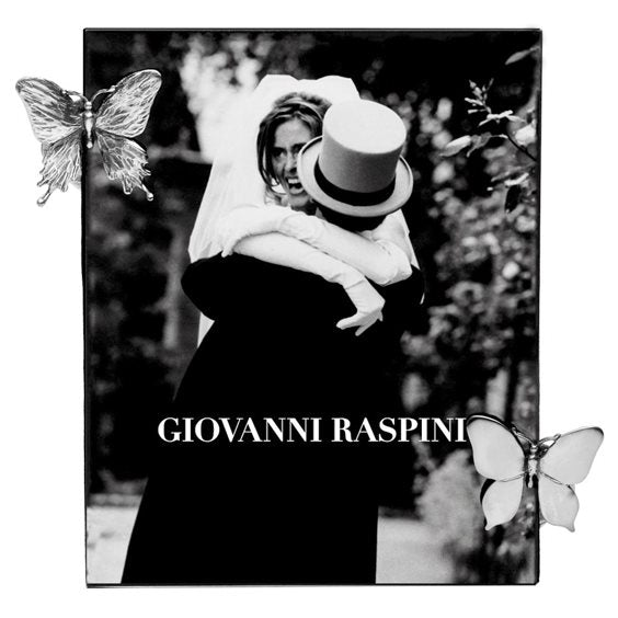 Giovanni Raspini cornice Farfalle vetro 12x15cm argento 925 1954