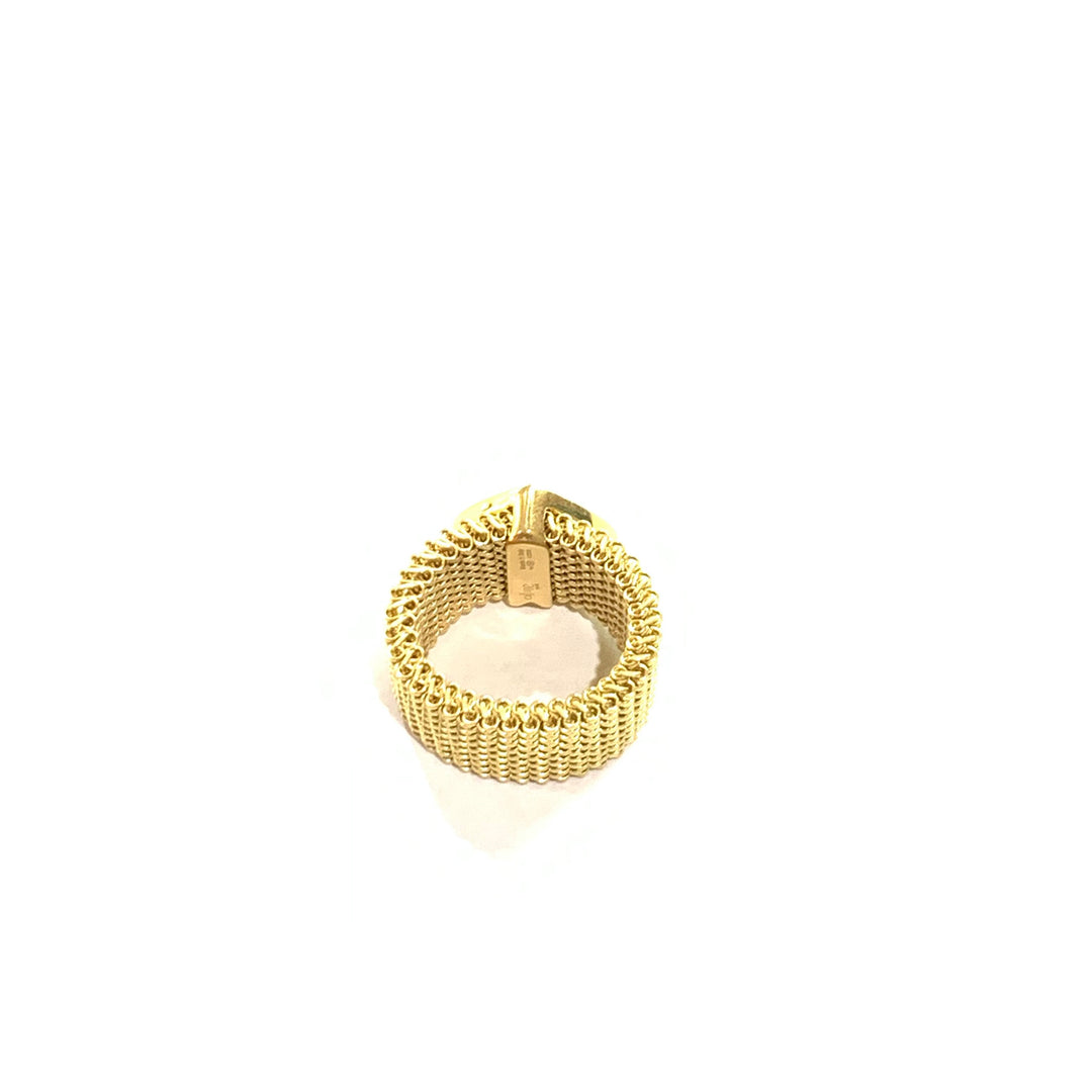 Idandi anello Allure Cuore acciaio argento 925 finitura PVD oro giallo cubic zirconia brown AN-CUORE-ZIRC