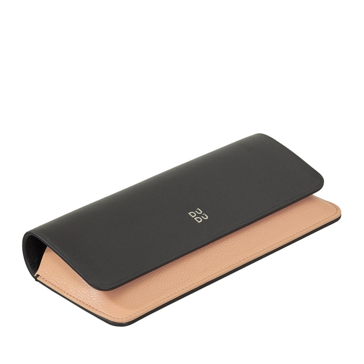 DUDU Eyeglasses Case and Sunglasses in Soft Genuine Leather with Magnetic Closure, Colored Eyeglasses Case
