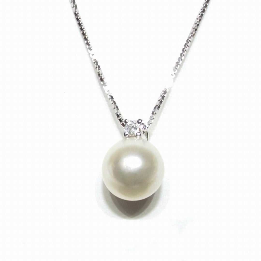 Davite & Delucchi girocollo oro 18kt diamante perla Akoya 8mm BB9831 - Gioielleria Capodagli