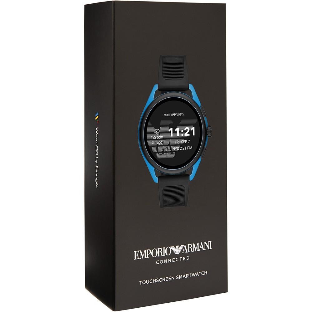 Emporio Armani Connected orologio smartwatch Matteo Gen 5 alluminio blu silicone nero ART5024 - Gioielleria Capodagli
