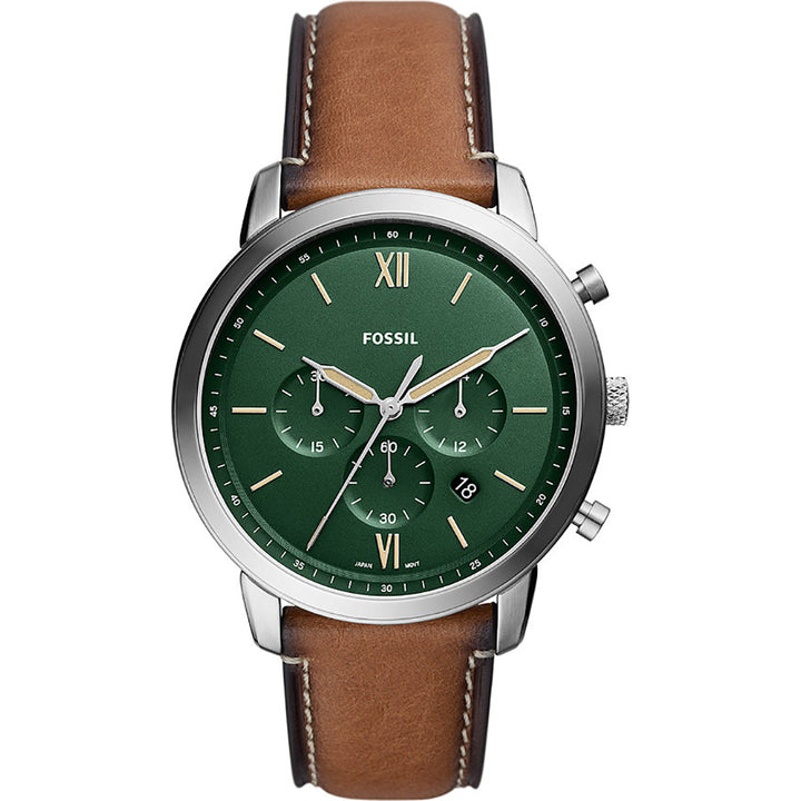 Fossile neutrale Uhr Chrono 44 mm grüner Quarzstahl FS5943