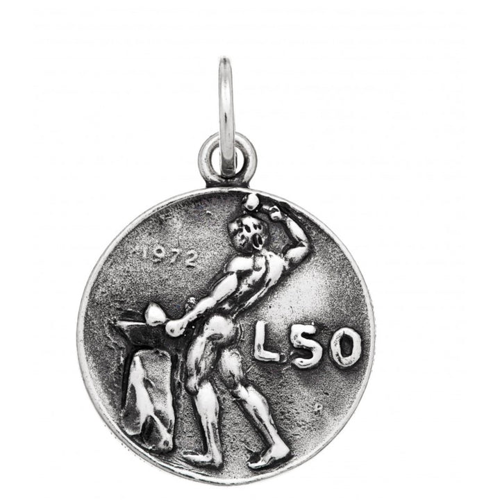 Giovanni Raspini ciondolo argento charm moneta 50 lire 9459 - Gioielleria Capodagli