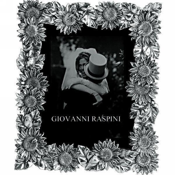 Giovanni Raspini cornice girasoli vetro 11x14,5cm argento 1513 - Gioielleria Capodagli