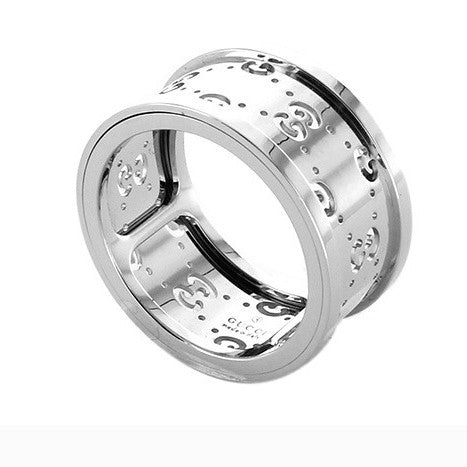 Gucci anello Icon Twirl GG oro bianco 18kt misura 13 201985 J8500 9000 - Gioielleria Capodagli