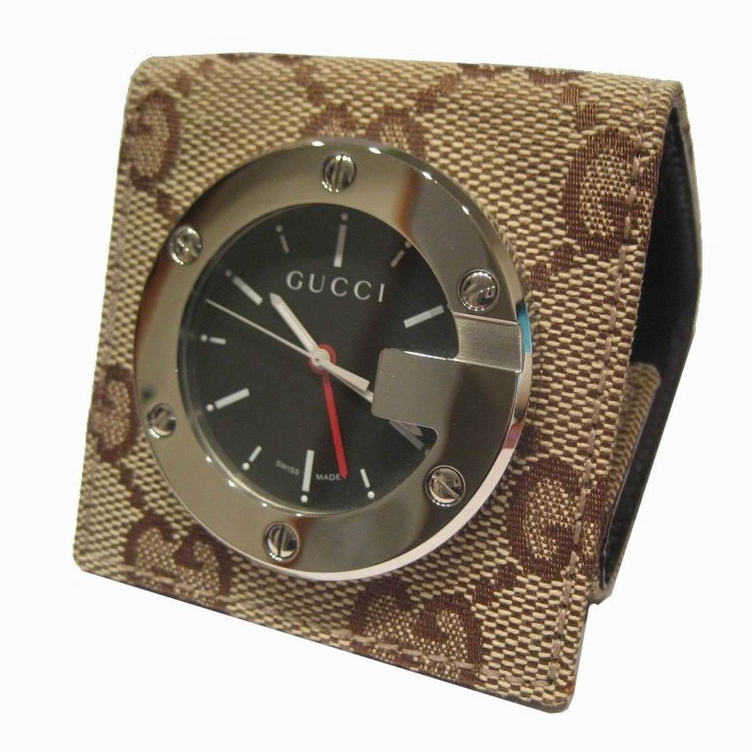 Gucci orologio da tavolo canvas leather travel desk clock limited edition quarzo YC200001 - Gioielleria Capodagli