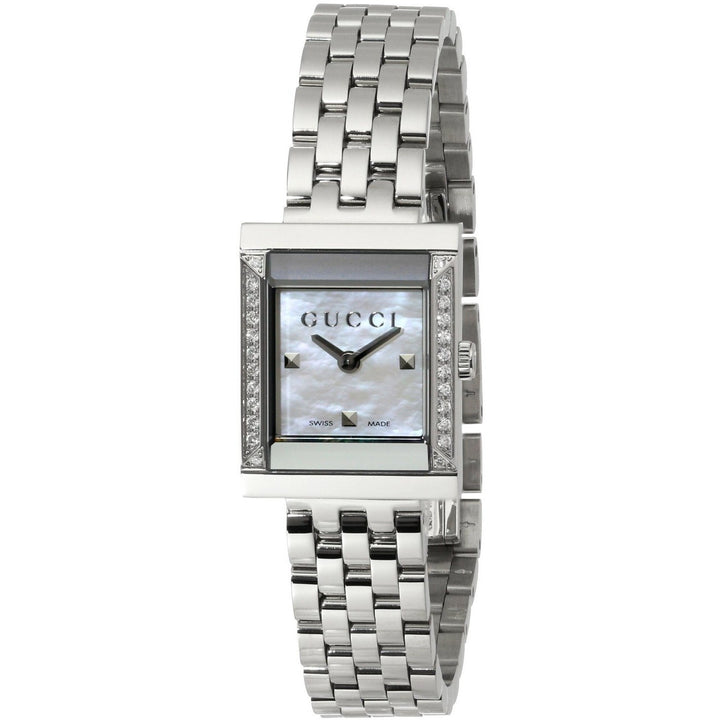 Gucci orologio G-Frame 34mm donna madreperla e diamanti acciaio quarzo YA128405 - Gioielleria Capodagli