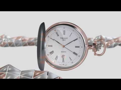 Tissot orologio da tasca Savonette 48,5mm bianco quarzo acciaio T83.6.553.13