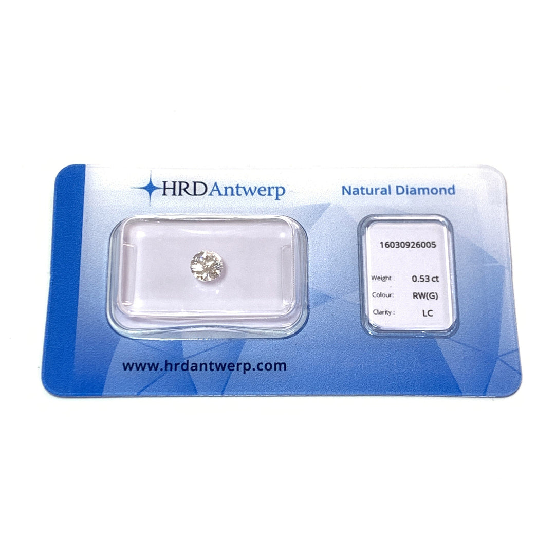 HRD diamante in blister certificato taglio brillante 0,53 carati colore G purezza IF - Gioielleria Capodagli