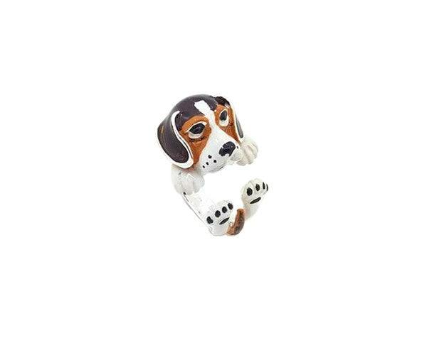 Idandi anello Cane Beagle argento 925 e smalto BEAGLE - Gioielleria Capodagli