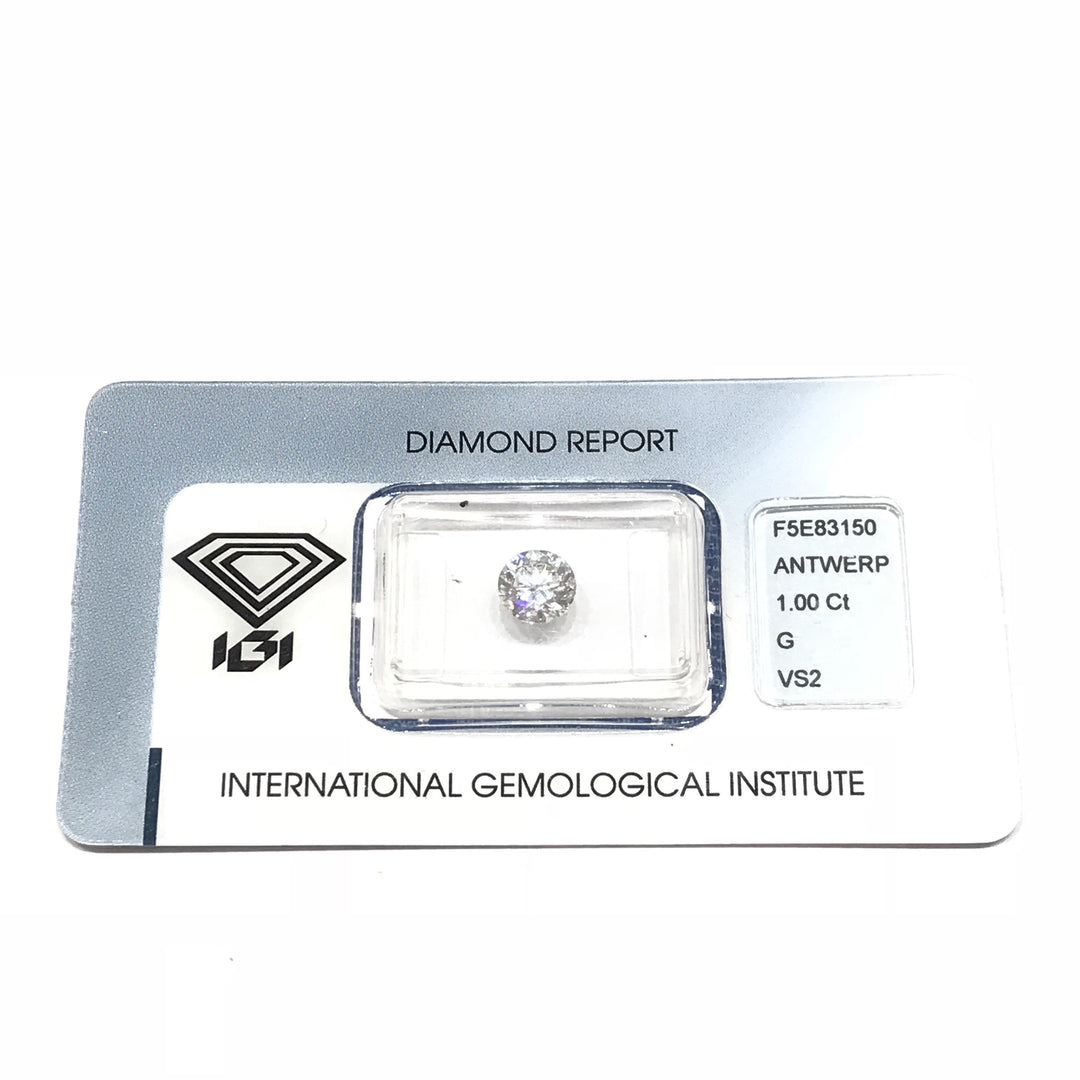 IGI diamante in blister certificato taglio brillante 1,00ct colore G purezza VS2 - Gioielleria Capodagli